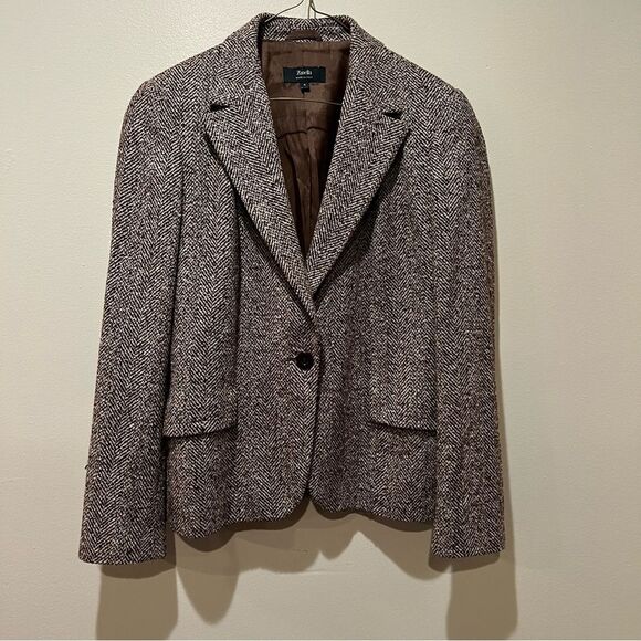 Zanella Schoolboy Tweed Blazer Size 4 - Picture 1 of 8